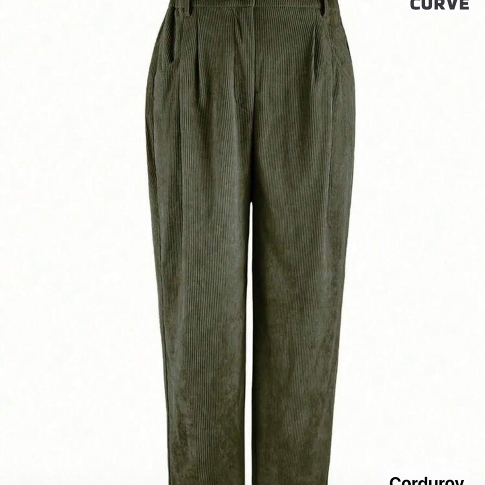SHEIN Olive Corduroy Pants